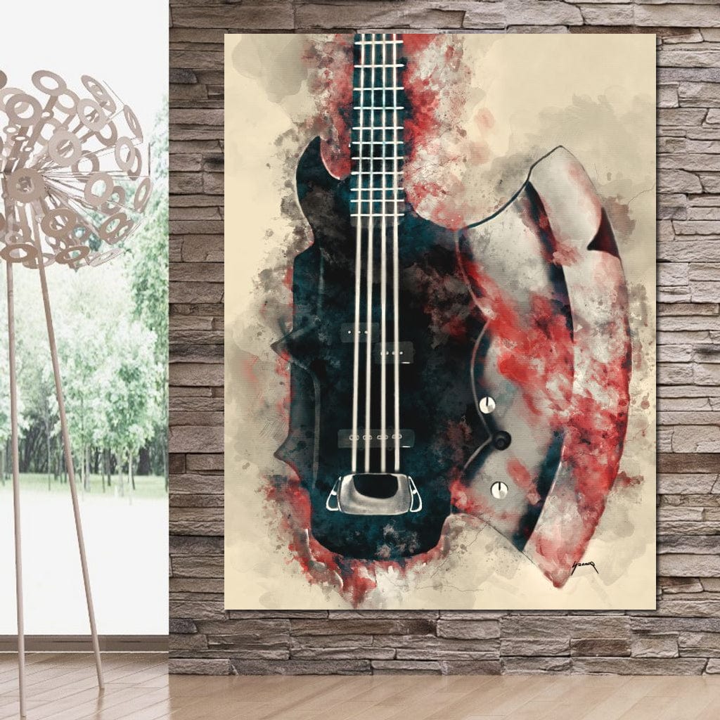 The Demon's Axe Bass Guitar Canvas Wall Art