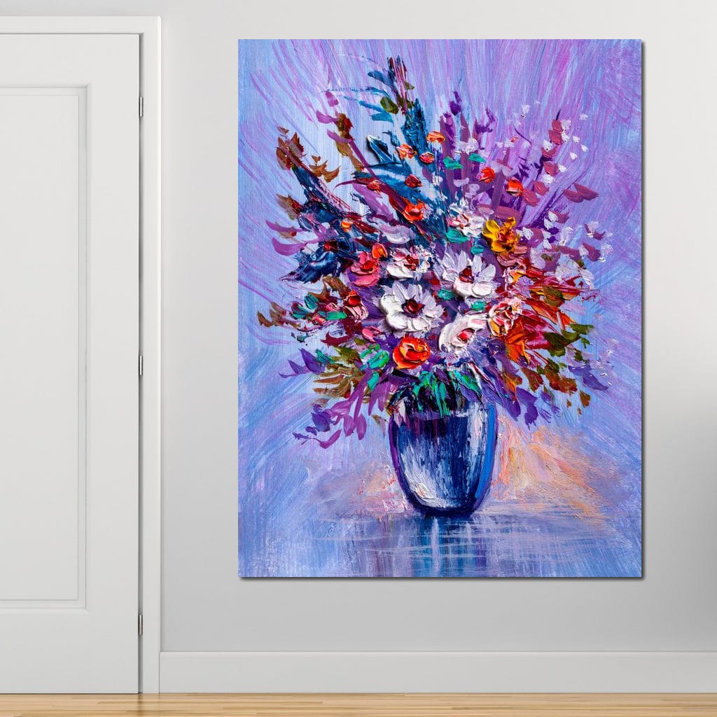 Multicolored Flowers Bouquet Canvas Wall Art