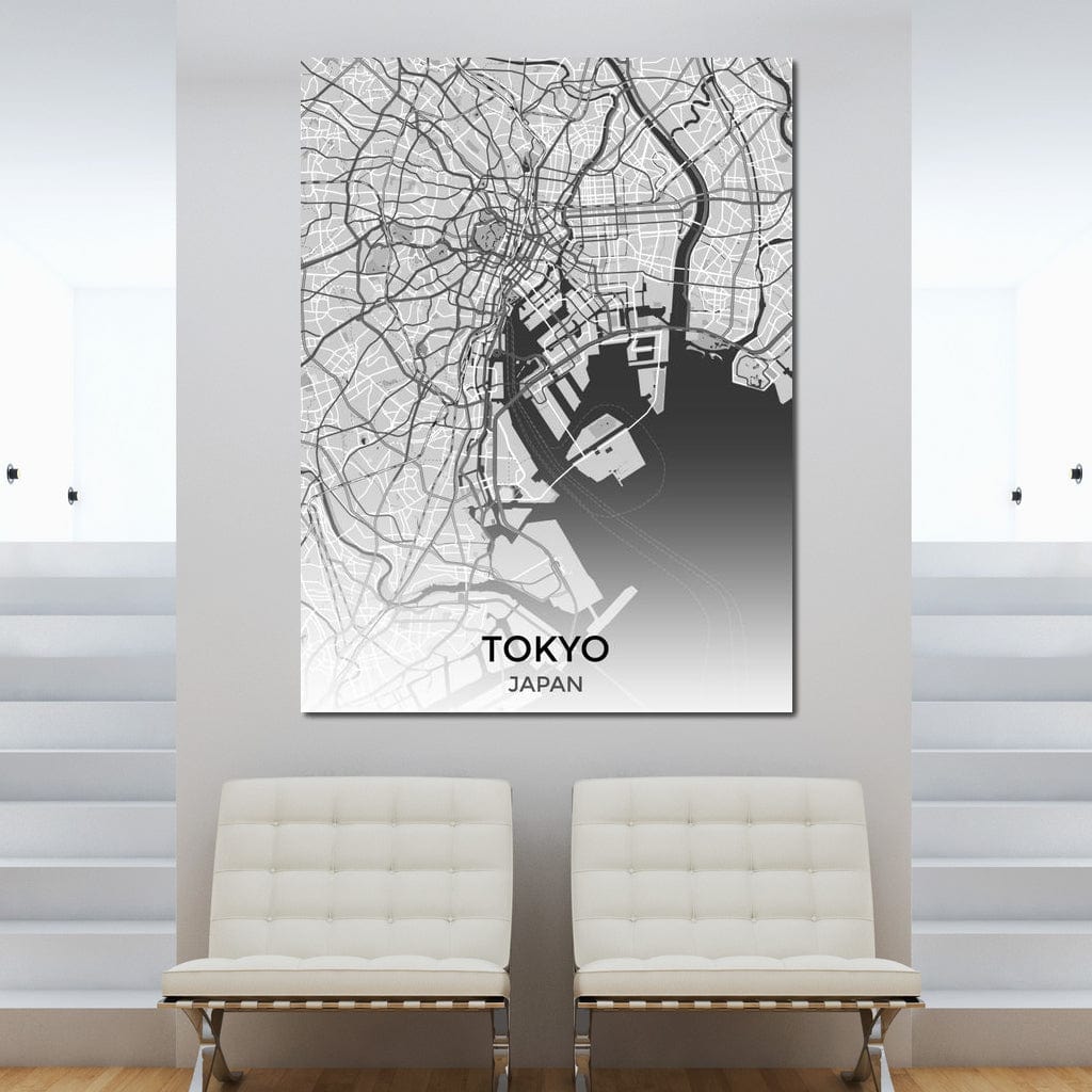 Map of Tokyo, Japan Canvas Wall Art