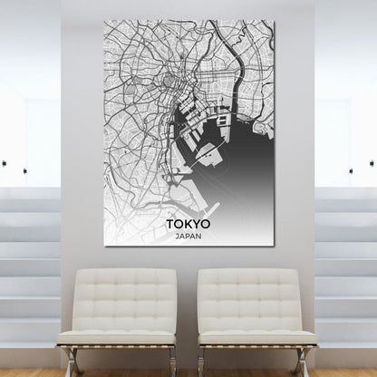 Map of Tokyo, Japan Canvas Wall Art