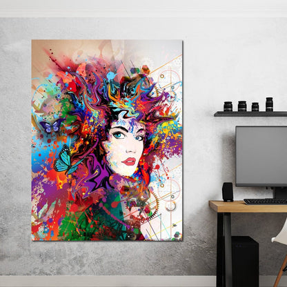 Psychedelic Portrait Canvas Wall Art