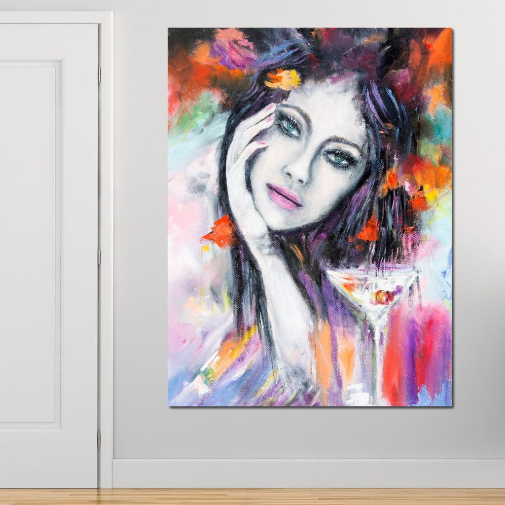 Martini Girl Canvas Wall Art