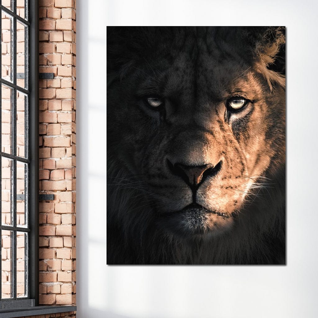 Lion Dark Canvas Wall Art