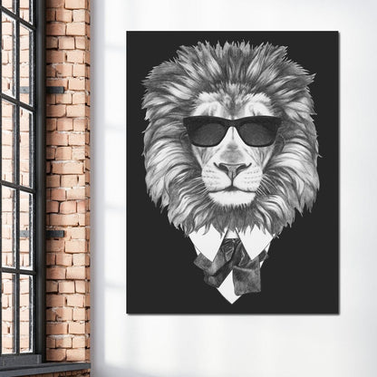 Dressed Up Lion Canvas Wall Art
