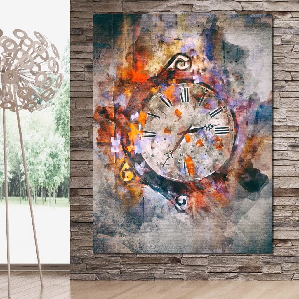 Time Clock Canvas Wall Art