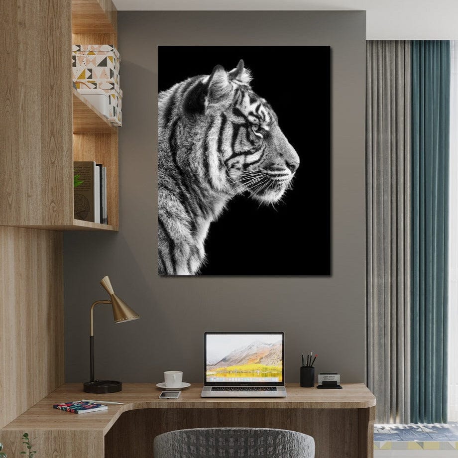 Black and White Sumatran Tiger Canvas Wall Art