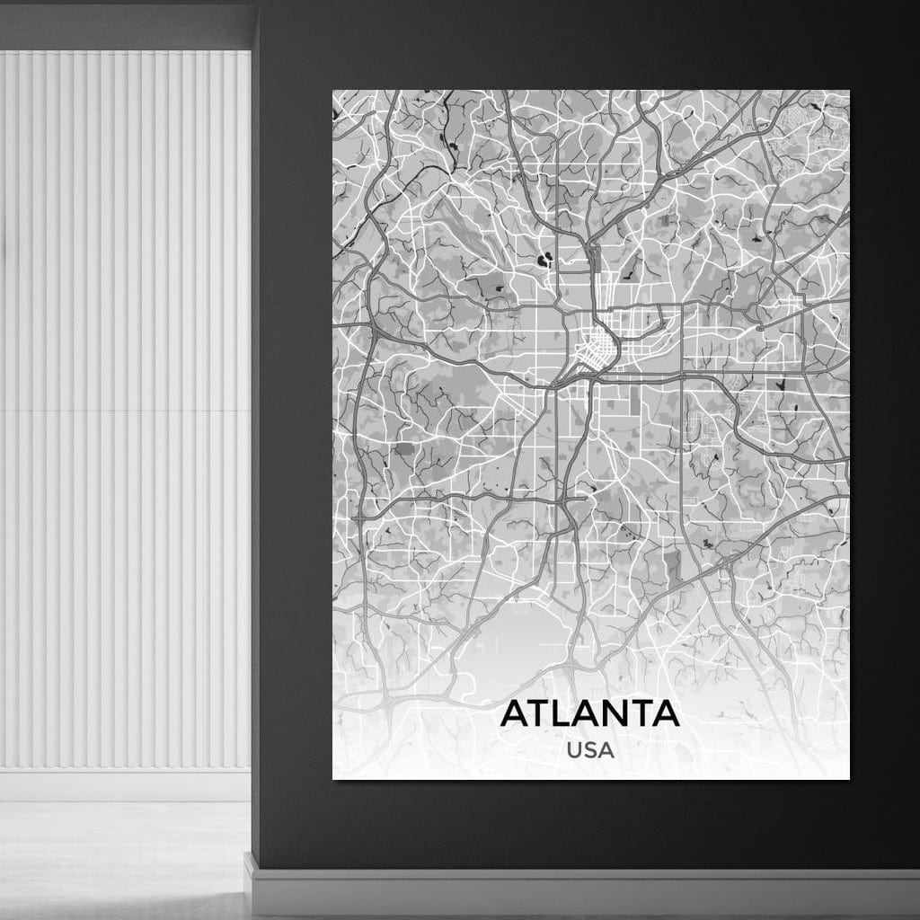 Map of Atlanta, USA Canvas Wall Art