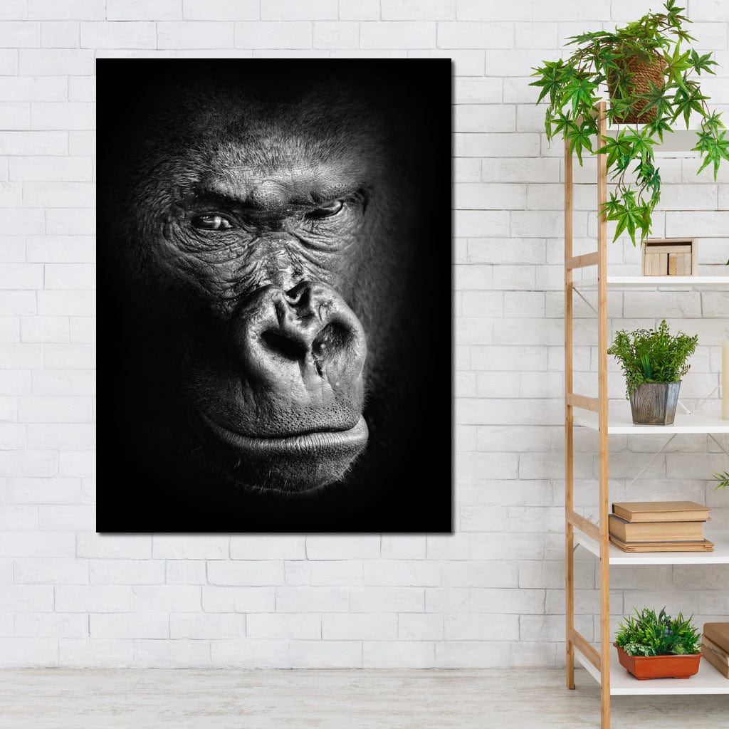 Black and White Gorilla Canvas Wall Art