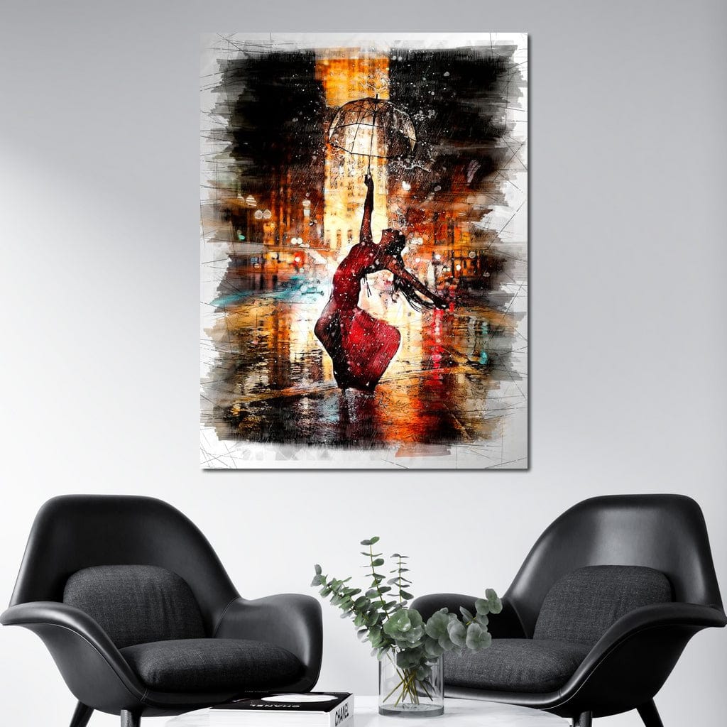 Rainy Night Dance Canvas Wall Art