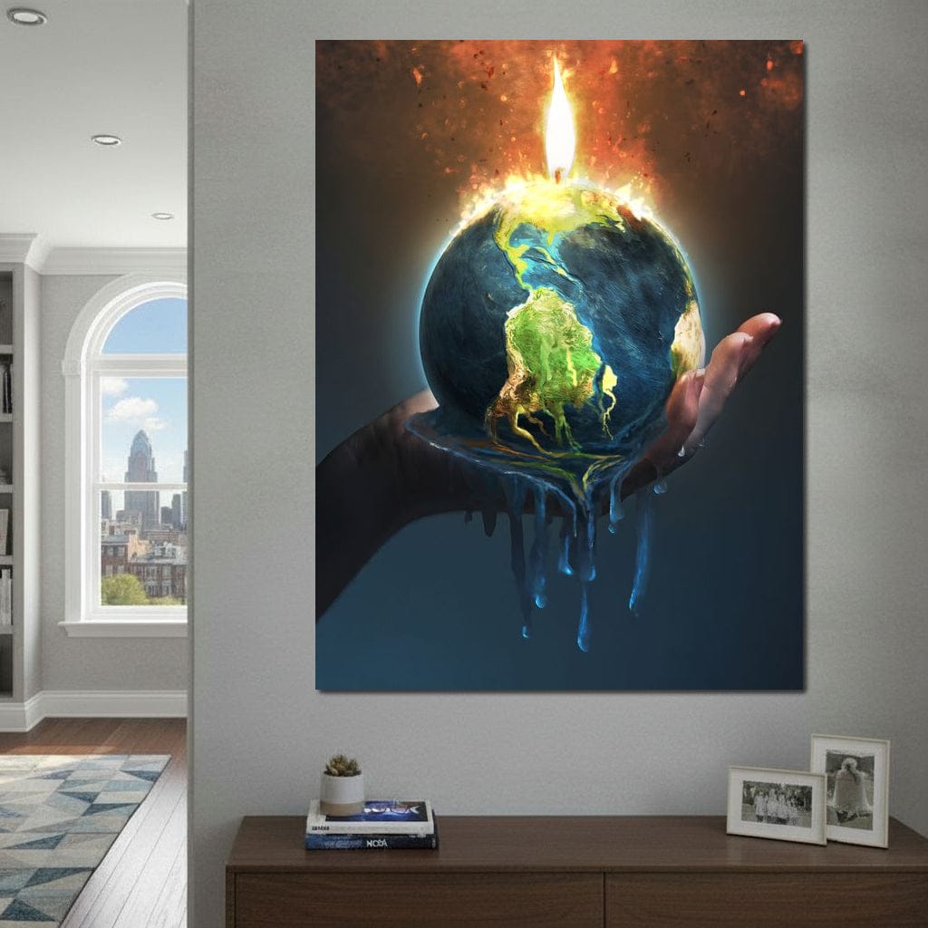 Holding the Earth Canvas Wall Art