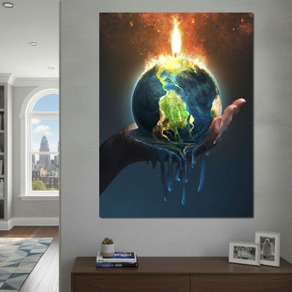Holding the Earth Canvas Wall Art