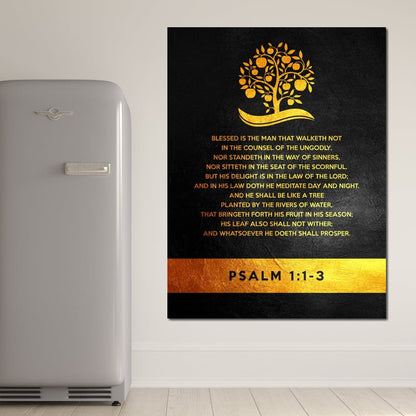 Psalm 1:1-3 Canvas Wall Art