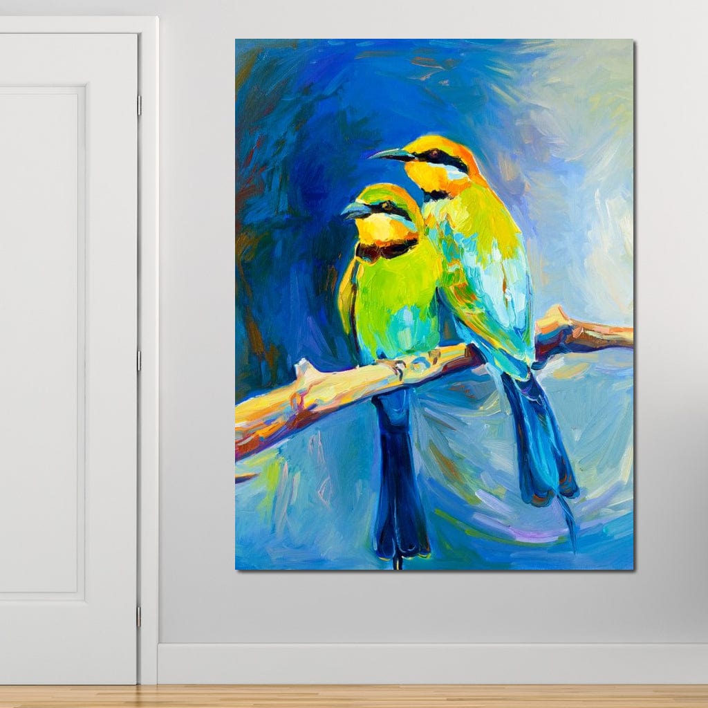 Blue Tailed Bee Eaters Canvas Wall Art
