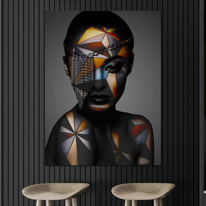Geometric Face Paint Canvas Wall Art