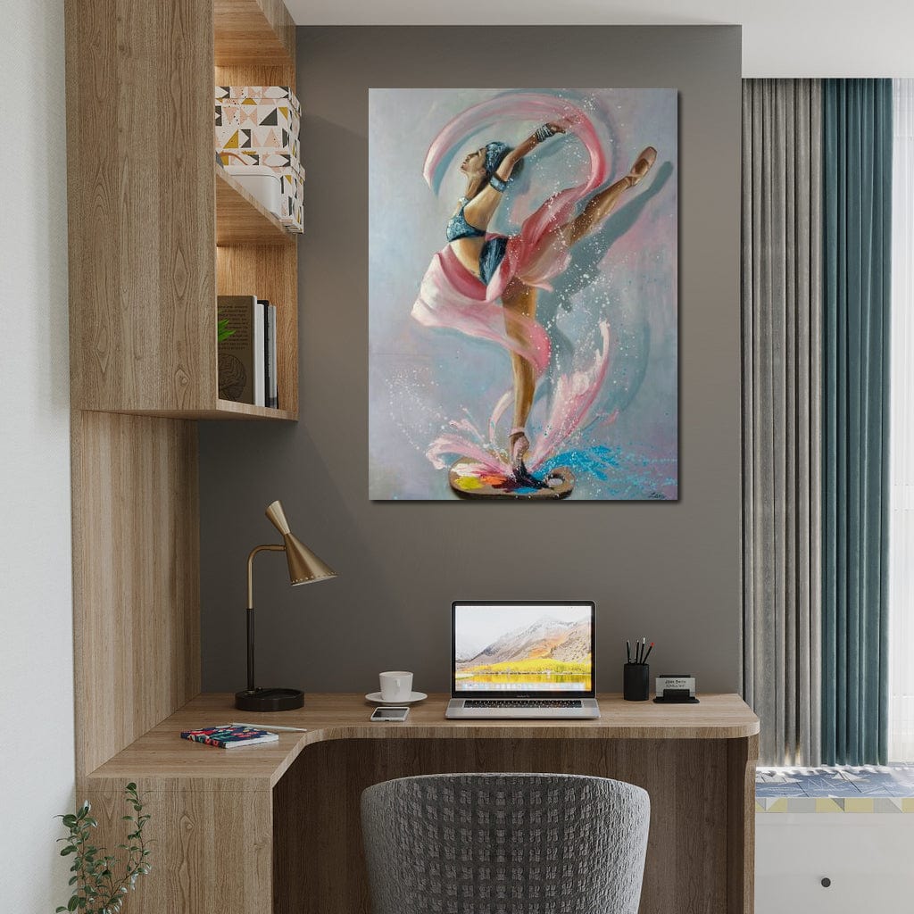 Ballet Dancer Artist Palette Canvas Wall Art