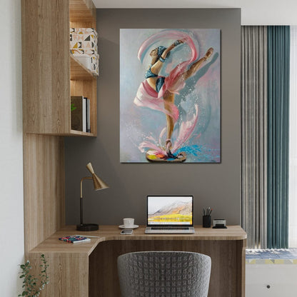 Ballet Dancer Artist Palette Canvas Wall Art