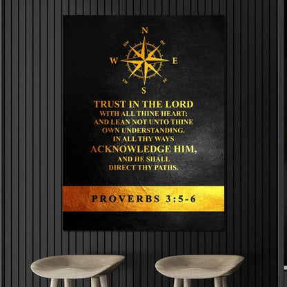 Proverbs 3:5-6 Canvas Wall Art