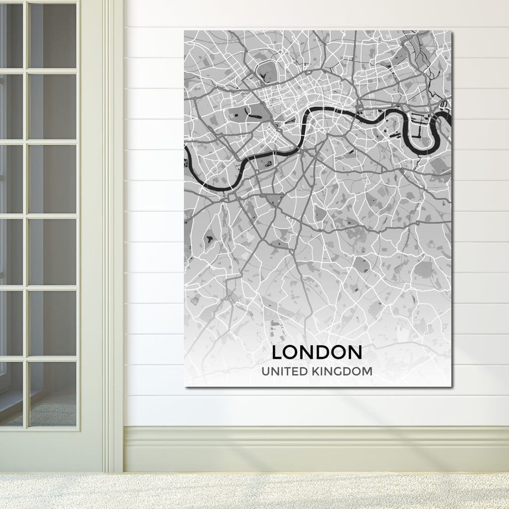 Map of London, UK Canvas Wall Art
