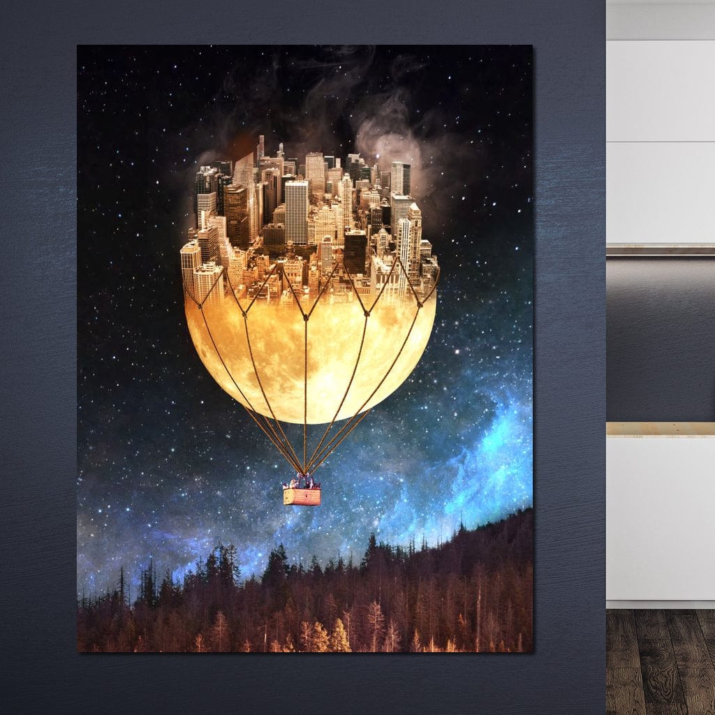 Moon Town Canvas Wall Art