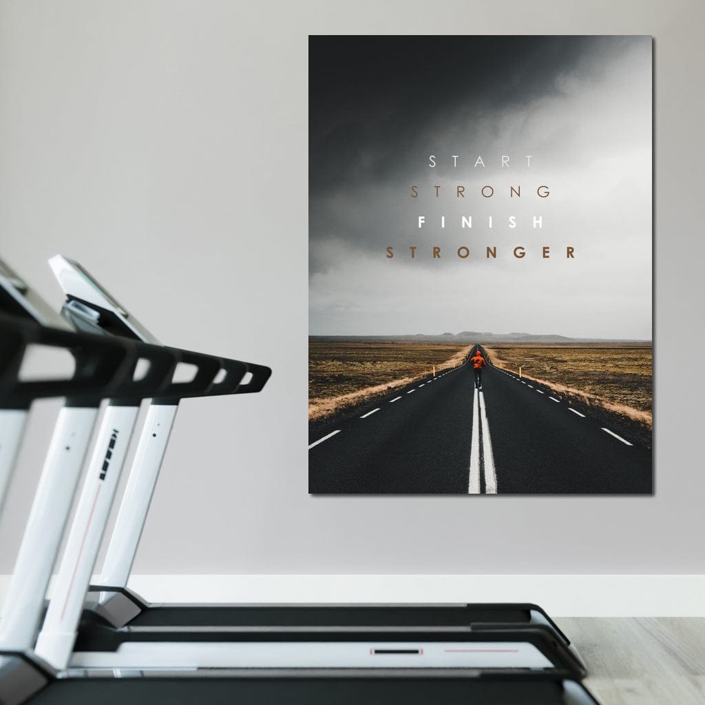 Start Strong Finish Stronger Canvas Wall Art
