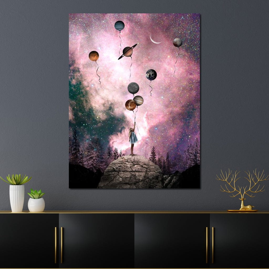 Rose Space Canvas Wall Art