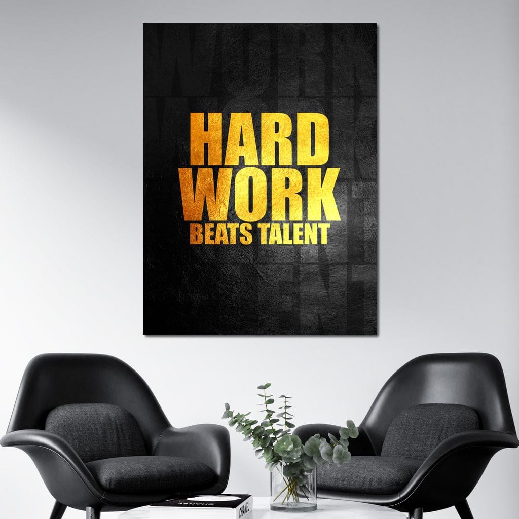 Hard Work Beats Talent Canvas Wall Art