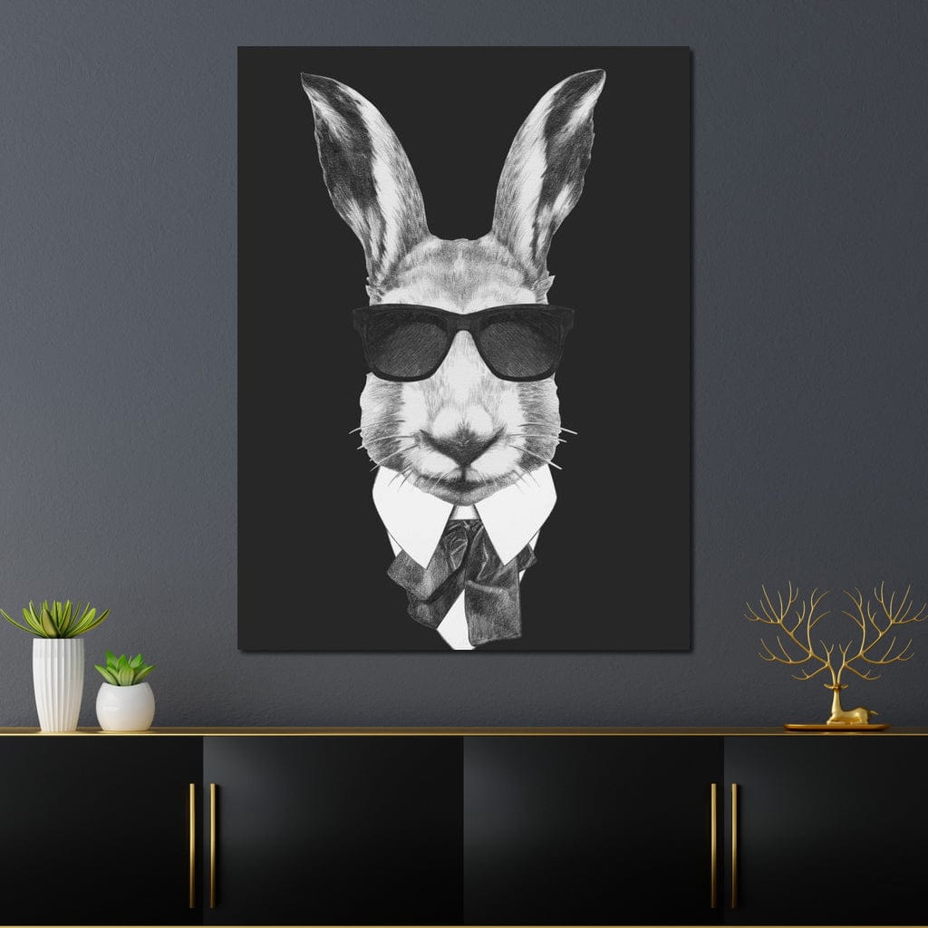 Dressed Up Rabbit Canvas Wall Art