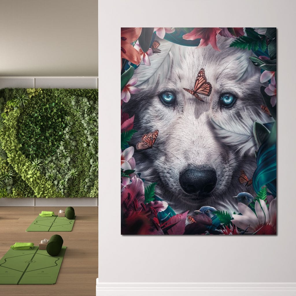 Floral Wolf Canvas Wall Art