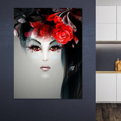 Geisha Portrait Canvas Wall Art