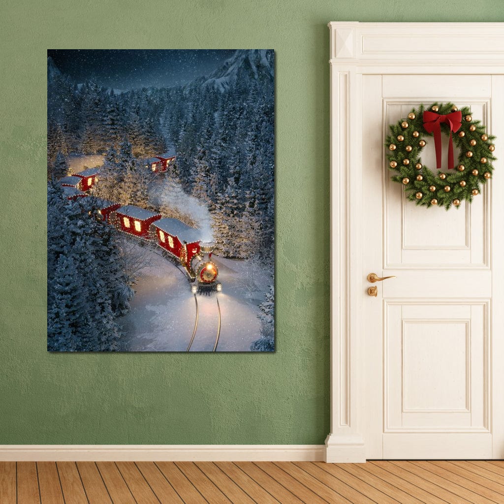 Christmas Train Canvas Wall Art