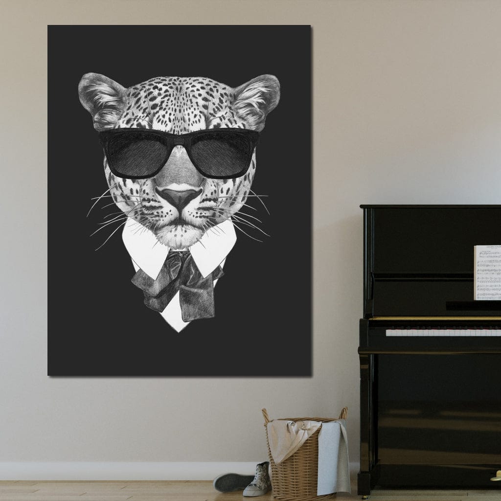 Dressed Up Leopard Canvas Wall Art