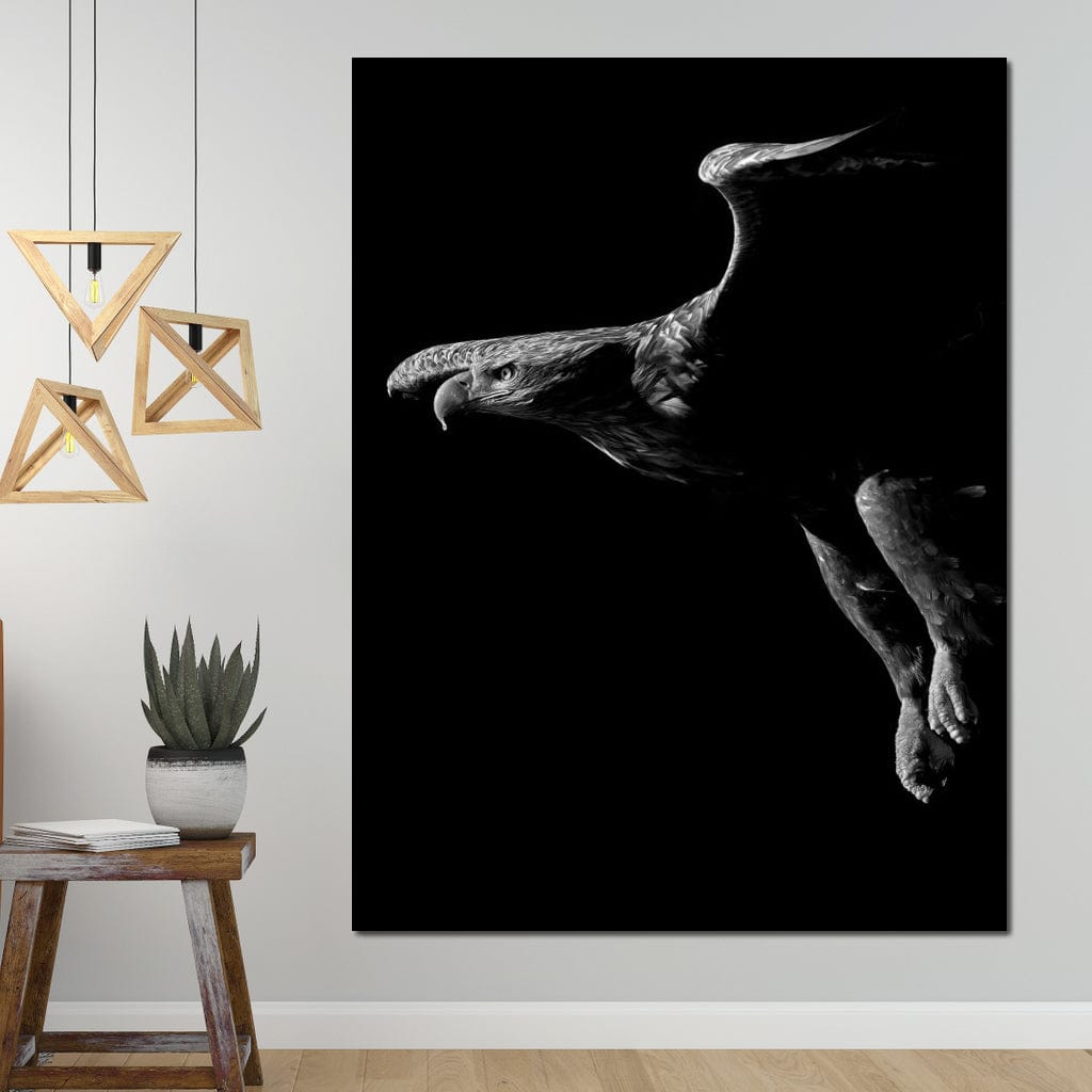 Black and White Eagle Canvas Wall Art