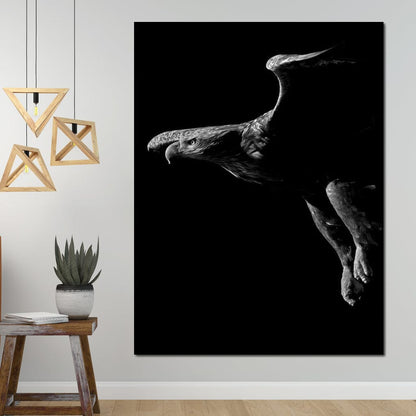 Black and White Eagle Canvas Wall Art