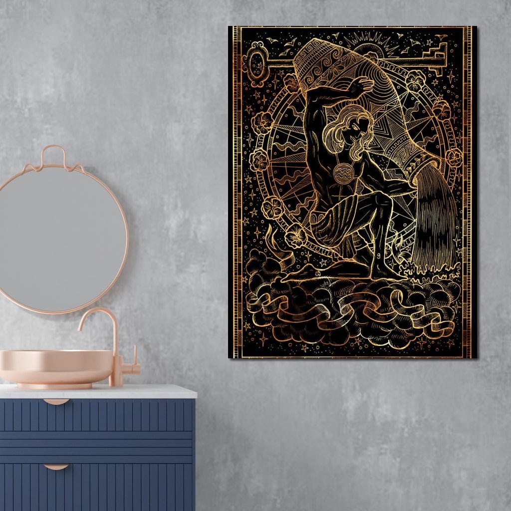 Zodiac sign Aquarius Canvas Wall Art