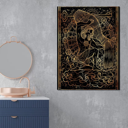 Zodiac sign Aquarius Canvas Wall Art