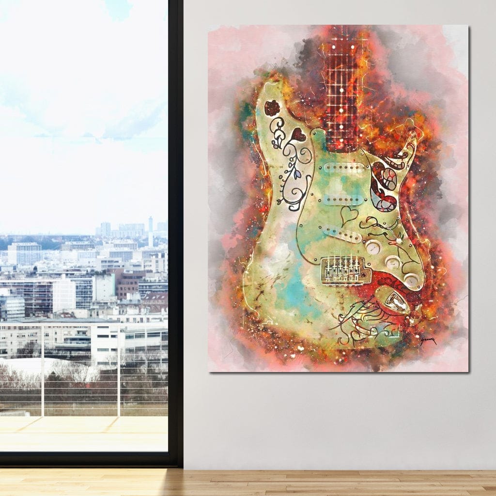 Jimi Hendrix's Guitar Canvas Wall Art