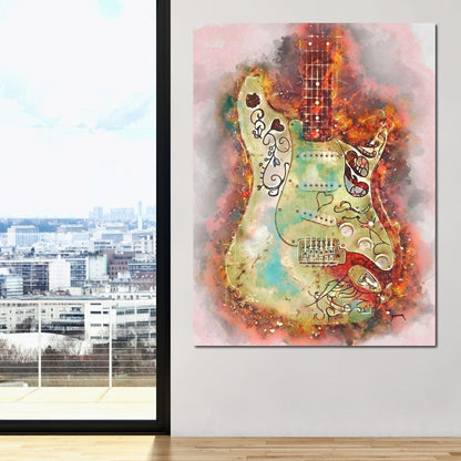 Jimi Hendrix's Guitar Canvas Wall Art