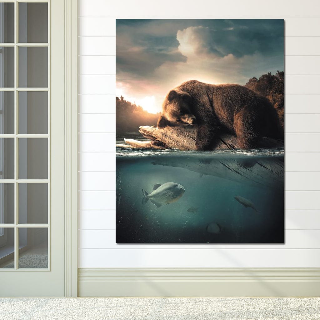Floating Bear Canvas Wall Art
