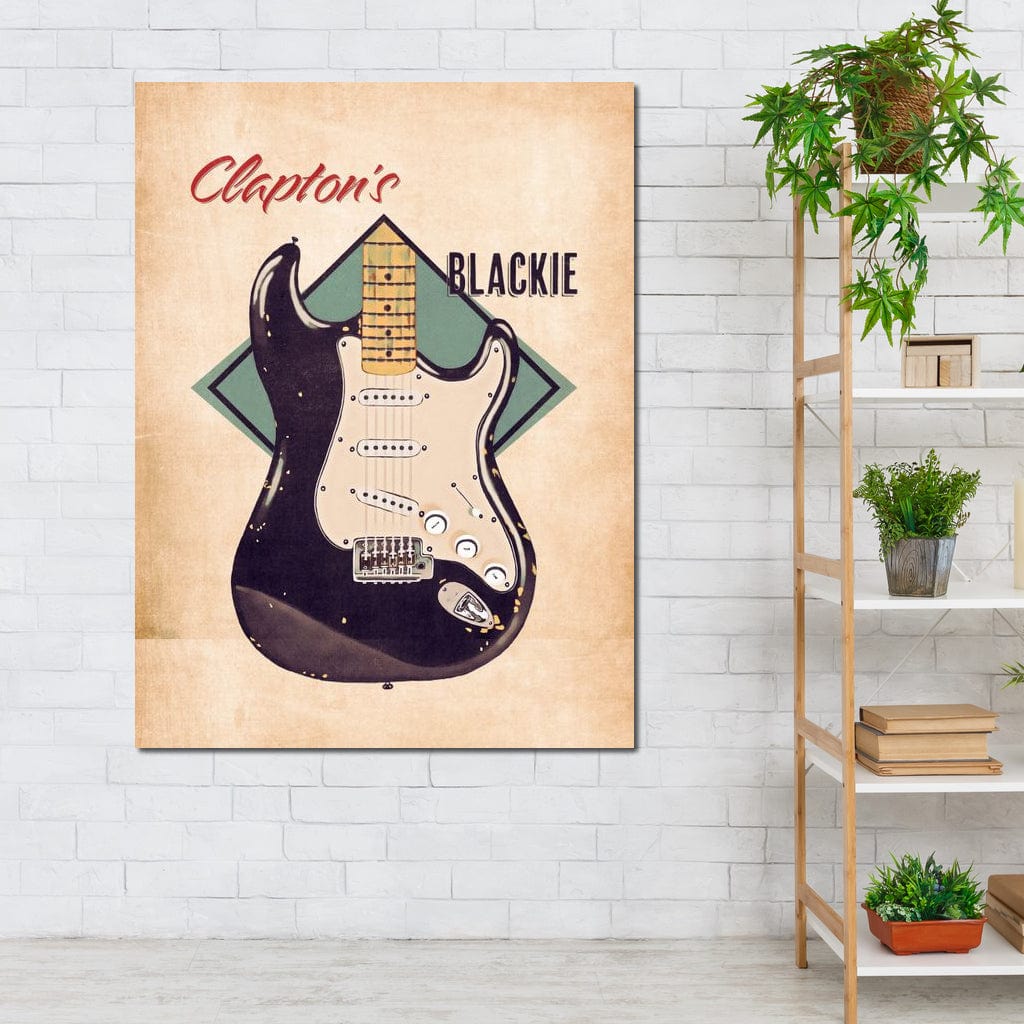 Eric Clapton's Blackie Guitar Retro Canvas Wall Art
