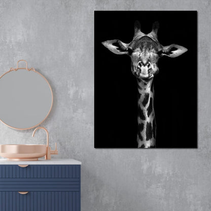 Black and White Giraffe Canvas Wall Art