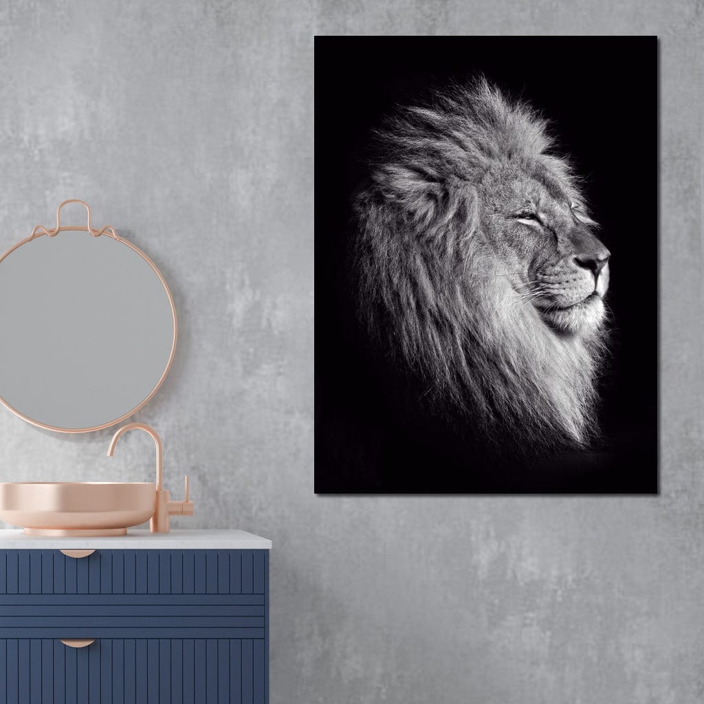 Black and White Lion King Canvas Wall Art