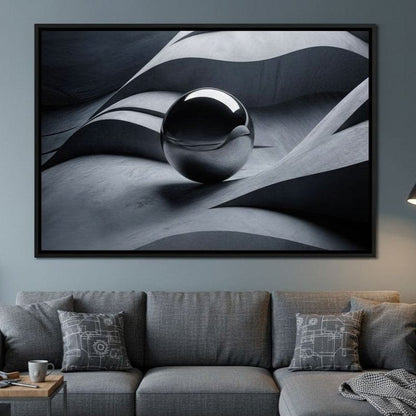 Black Mirror Sphere Canvas Wall Art