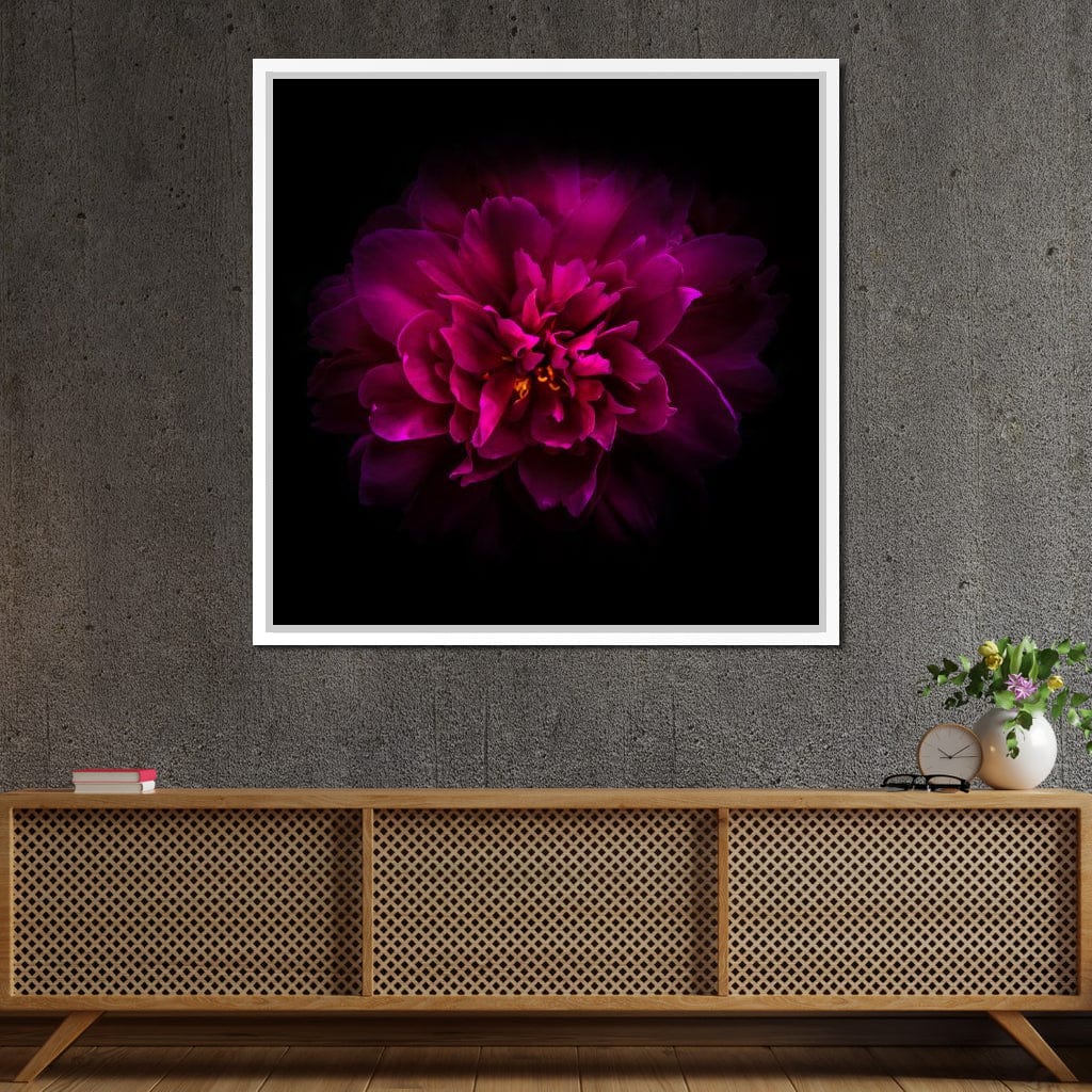 Purple Backyard Flowers Canvas Wall Art