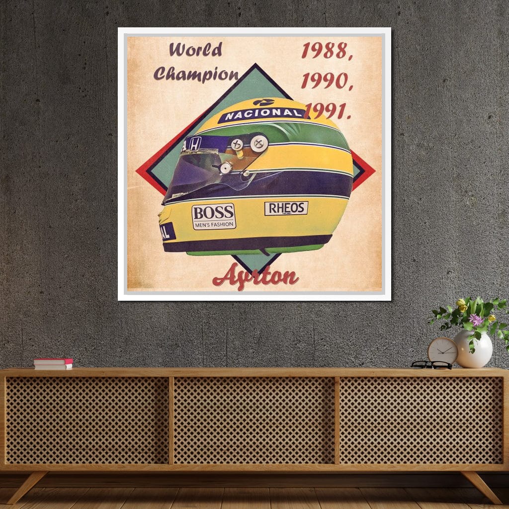 Ayrton Senna 1988 Helmet Canvas Wall Art