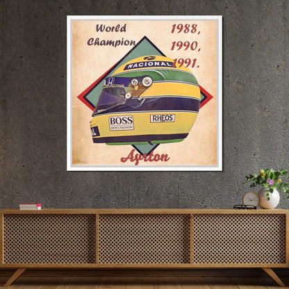 Ayrton Senna 1988 Helmet Canvas Wall Art
