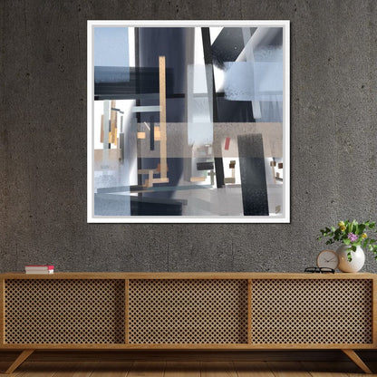 Glass and Tubular Steel Canvas Wall Art