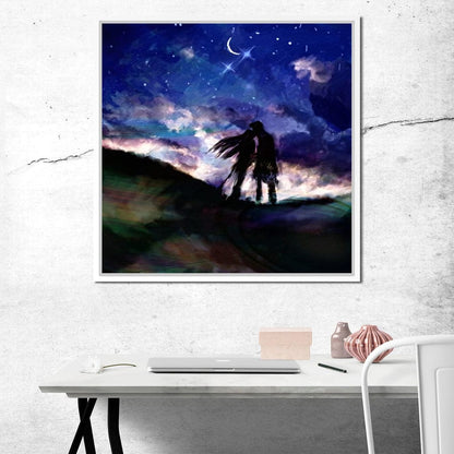 Kissing Under the Stars Canvas Wall Art