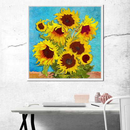 Impressionist Sunflowers Canvas Wall Art