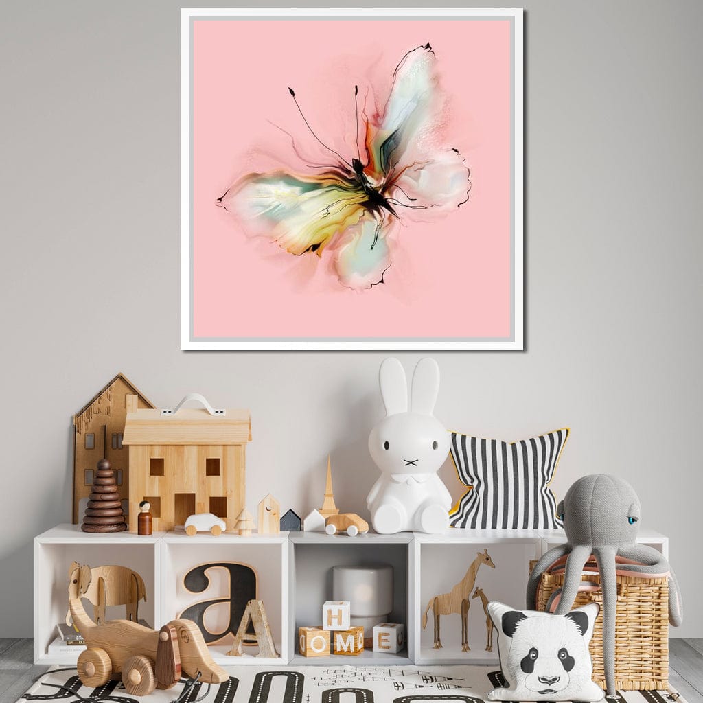 White Butterfly Canvas Wall Art