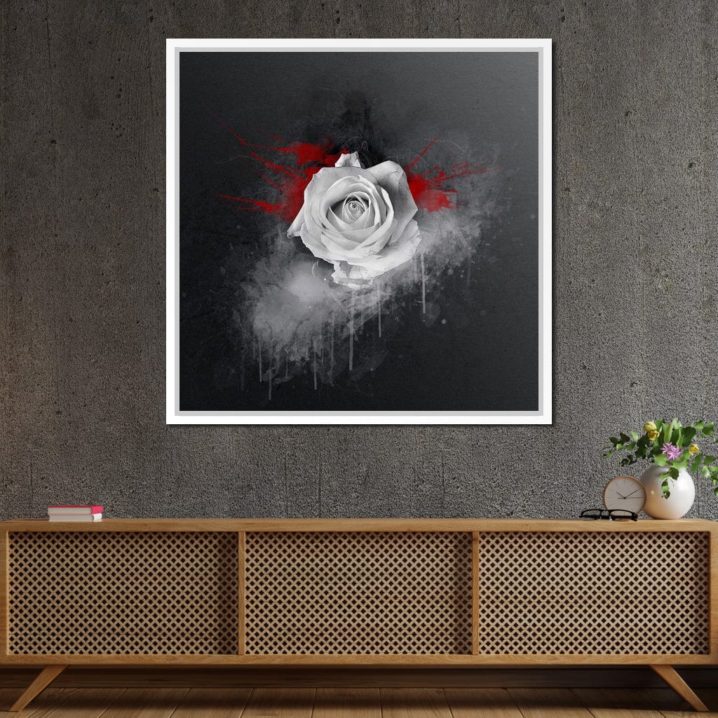 White Rose Canvas Wall Art